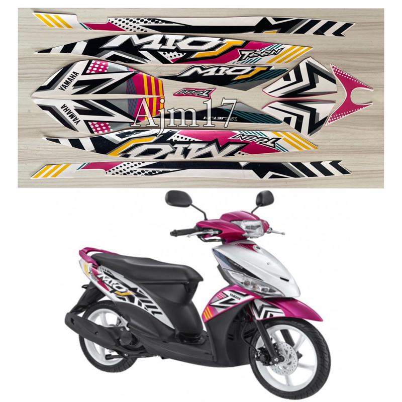 STIKER STRIPING MOTOR MIO J TEEN PINK