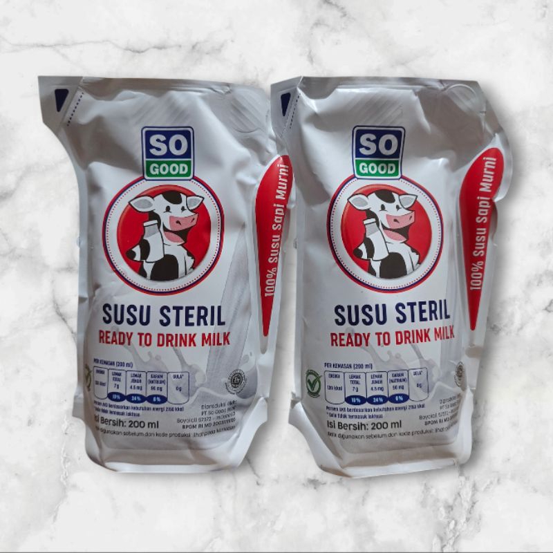 

SO Good Susu Steril Ready To Drink Milk 200ml