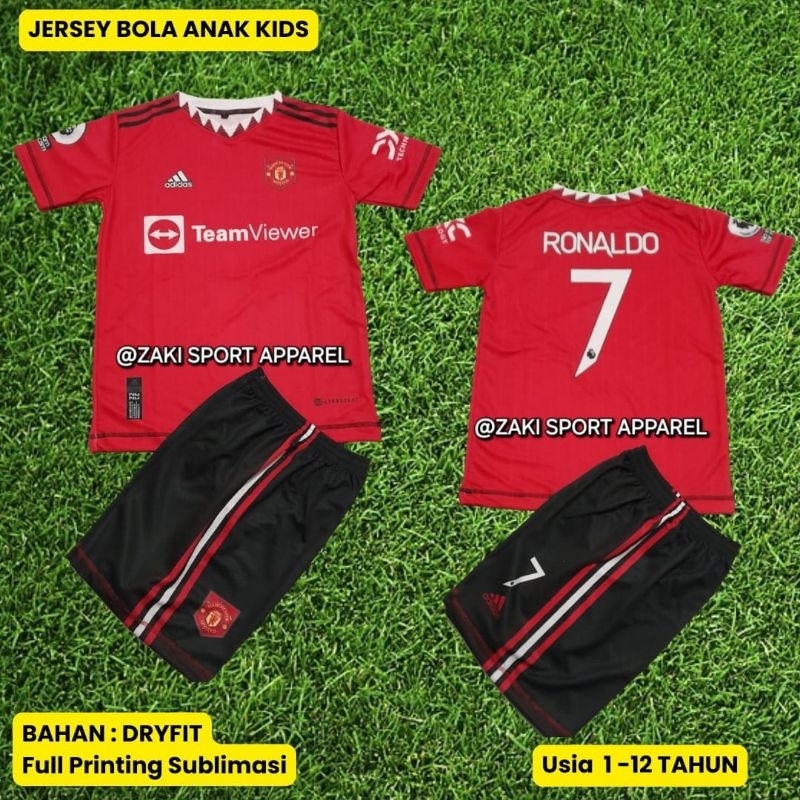 Setelan Anak emyu / baju emyu edisi Cr7 / baju Ronaldo / Jersey Anak / Jersey emyu Anak/ Bola / Jers