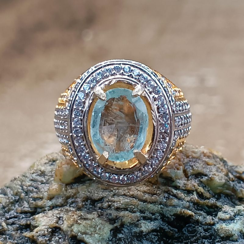 aquamarine memo lab ring plt mewah