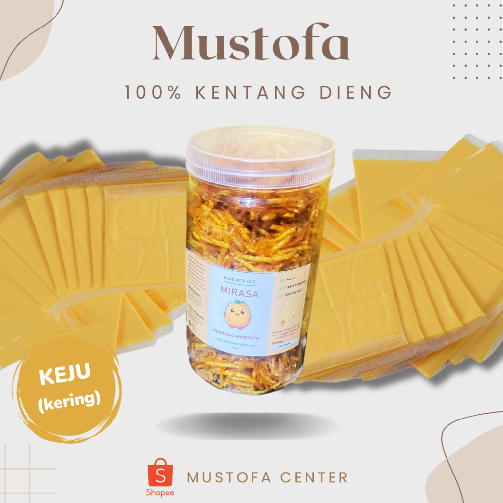 

Kentang Mustofa Premium 1000ml MIRASA KEJU GURIH KERING Keripik Kering Kentang