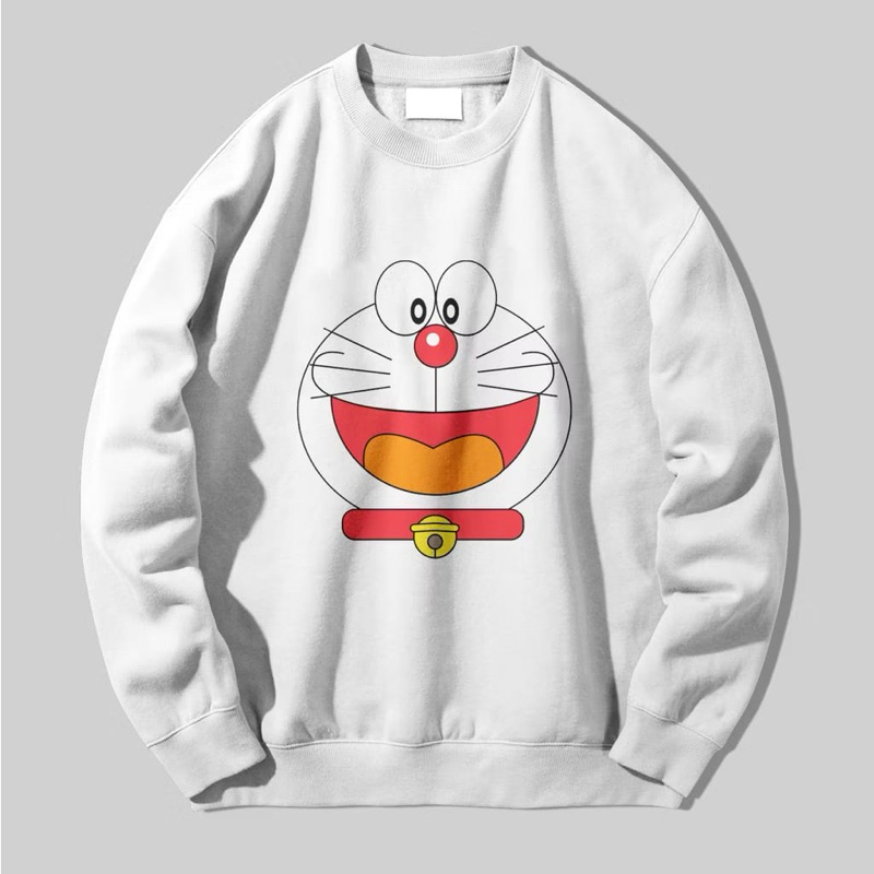 SWEATER CREWNECK DORAEMON PRIA WANITA BESTSELLER TERLARIS SWEATER COUPLE DORAEMON
