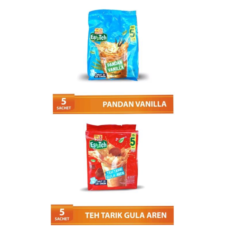 

Teh Poci Es Teh Pandan Vanilla Selasih & Es Teh Gula Aren (5Sachet) 125gr - Teh Poci Sachet / Es Teh Cap Poci Tegal / Teh Pandan Vanilla Selasih / Teh Tarik Gula Aren / Es Teh Tarik Instan Sachet / Teh Vanilla Instan / Minuman Seduh Instan / Instan Powder