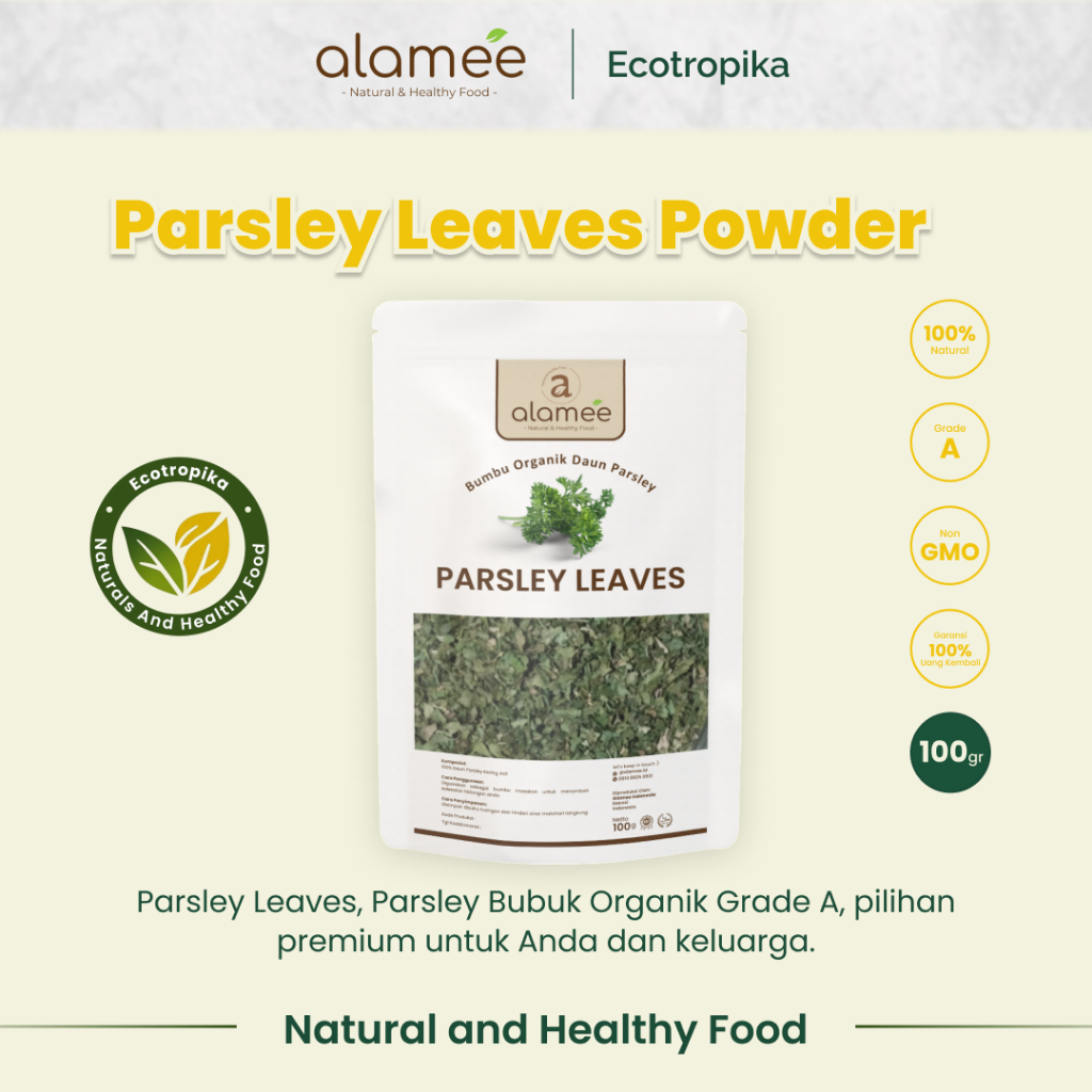 

Parsley Kering Dried Persley Flakes Daun Peterseli Leaves Bumbu Dapur Dapur Garnish Organik 100 Gram