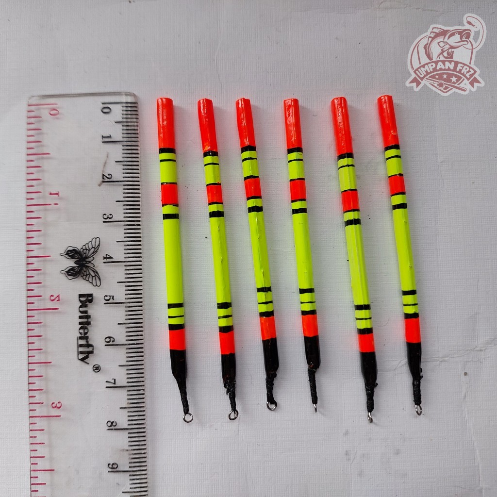 ( ISI 6 PCS )Pelampung Kumbul Merak Asli Panjang 8 CM, Motif Langka dan Kualitas Mantap