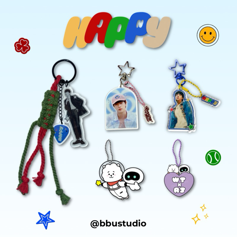 Keychain/Keyring/Bag charm Jin BTS Happy Wootteo RJ Collection kpop akrilik