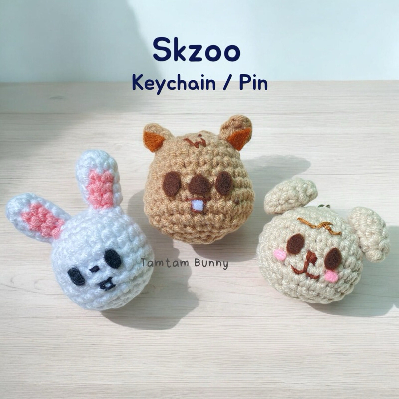Gantungan Kunci Skzoo Rajut Amigurumi / Boneka Rajut Skzoo Crochet Keychain Doll