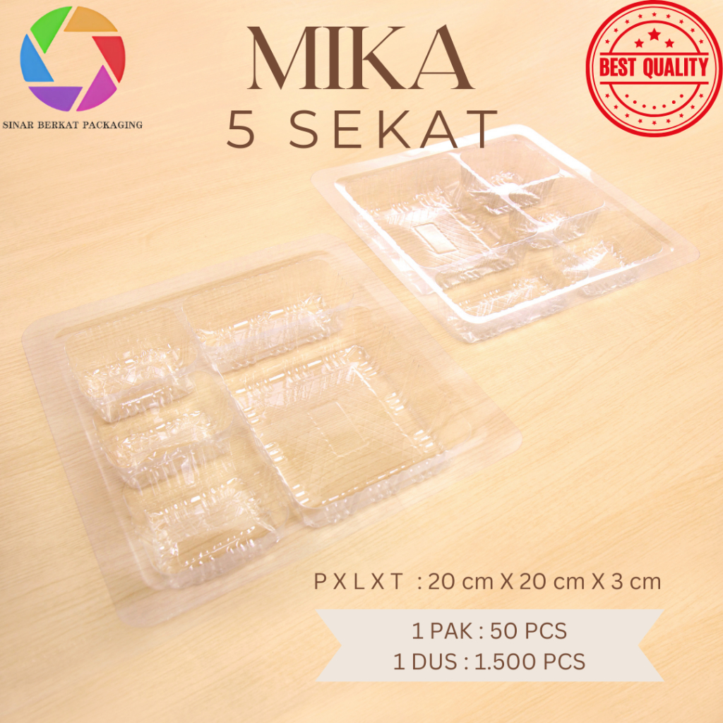 Mika Kotak Nasi 5 Sekat ukuran 20x20 cm