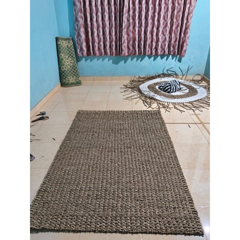 Rug Seagrass Kotak (150cm x 100cm) / Karpet Kotak Anyaman Natural Seagrass