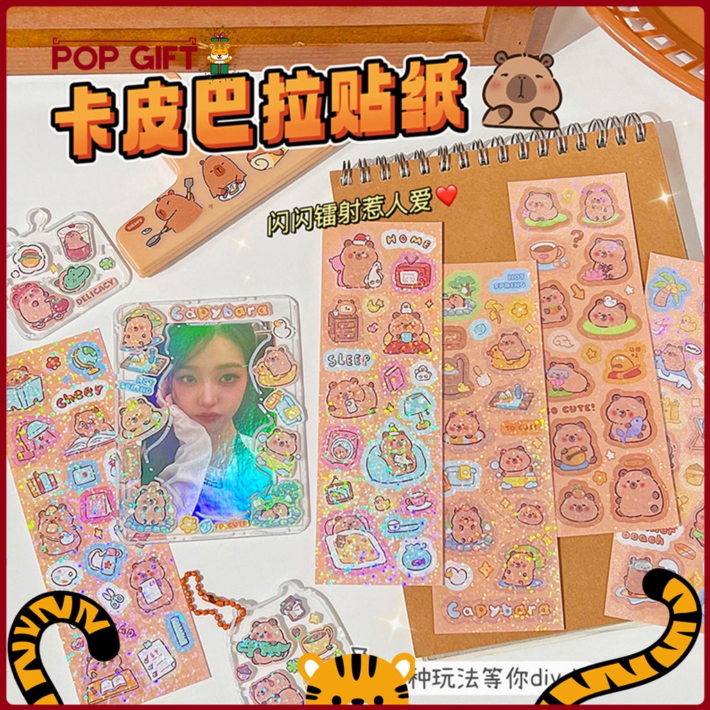 

PG 10 Pcs Stiker Capybara Lucu Dekorasi Mainan Anak Stiker Tempel Cartoon DIY Sticker Pack Deco SP03