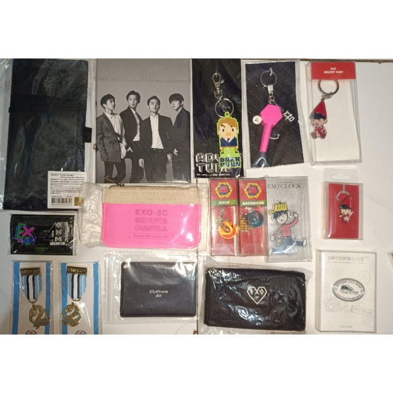 RARE LIMITED EDITION OFFICIAL GOODS BARANG EXO ASLI KEYRING BADGE MELFAIR MELODY FAIRY WALLET DOMPET