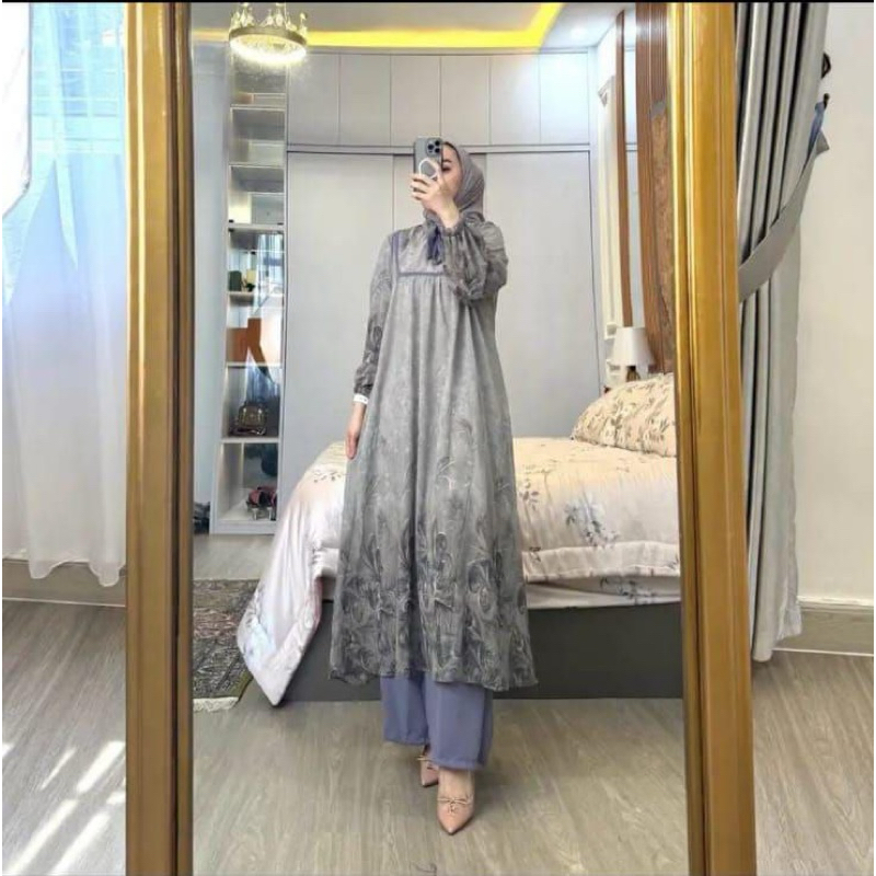 ZAENA TUNIK CERUTY- LOLY SET TUNIK-SET TUNIK RAYON-SET TUNIK RAYON MURAH-SET TUNIK BUNGA BUNGA-SET T