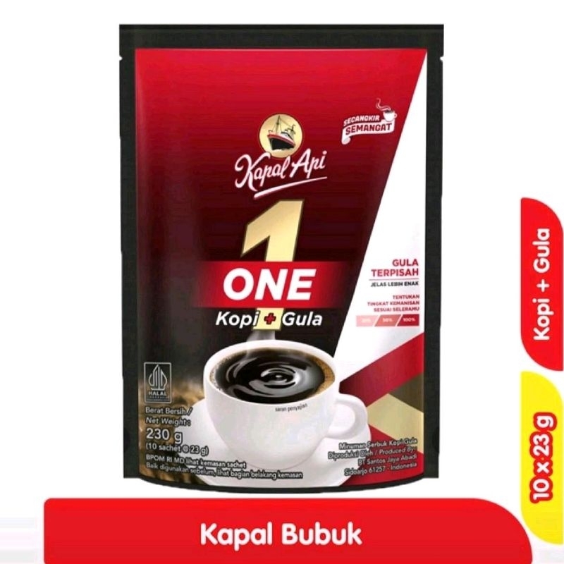 

Kopi Kapal Api One 23g Isi 10 Sachet Gula Terpisah