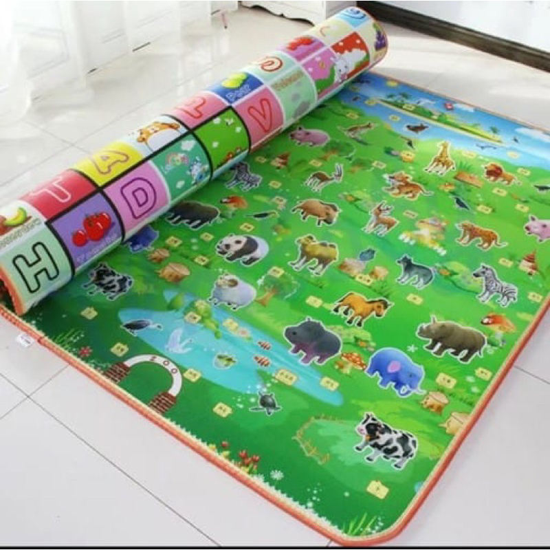 KARPET LANTAI BUSA SPON UNICARE ANTI AIR MOTIF BOLAK BALIK 170 x 180