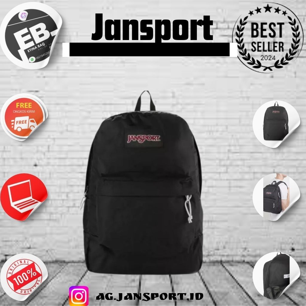 Jansport Tas Ransel Hitam/JanSport Tas Ransel / Backpack / Daypack Superbreak Black New/Tas ransel p