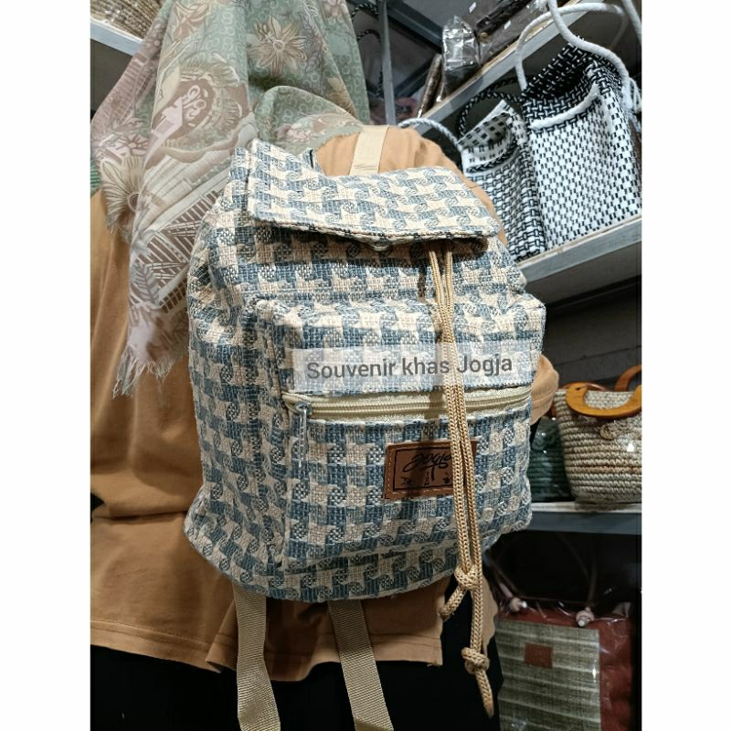 Tas ransel goni jogja termurah|| tas ransel serut|| tas oleh-oleh khas jogja (BISA COD)