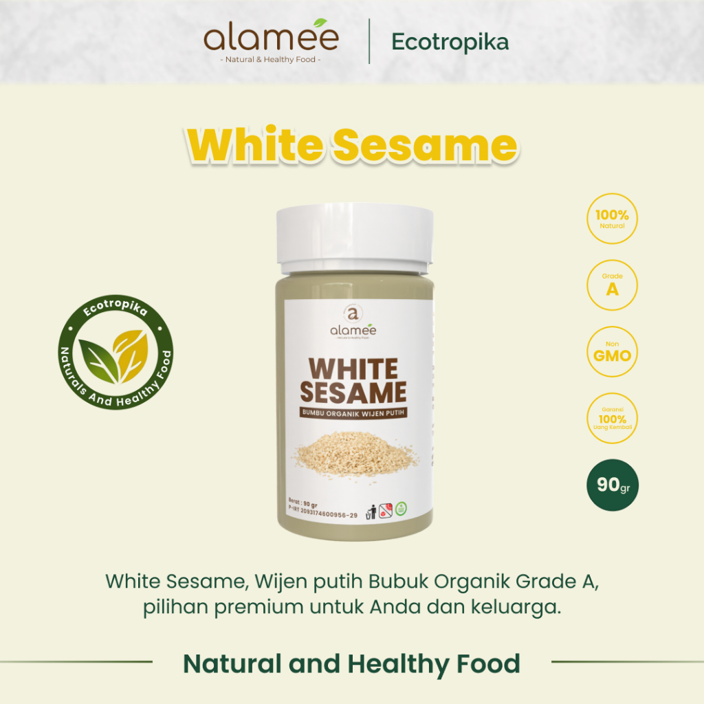 

Wijen Putih White Sesame Seed Bumbu Dapur Organik Masak Rempah Tanpa Campuran Premium Tabur 90 Gram