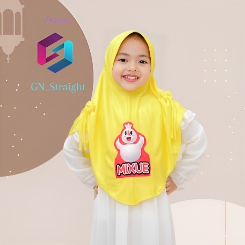 Hijab Anak Tk Sd Mixue Kerudung Anak Bergo Anak Jilbab Anak Lucu Murah