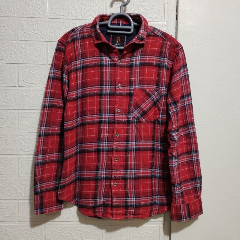 99G red flanel shirt / flanel / kemaja flanel / long flanel / Tartan / kemeja Tartan / kemeja kotak 