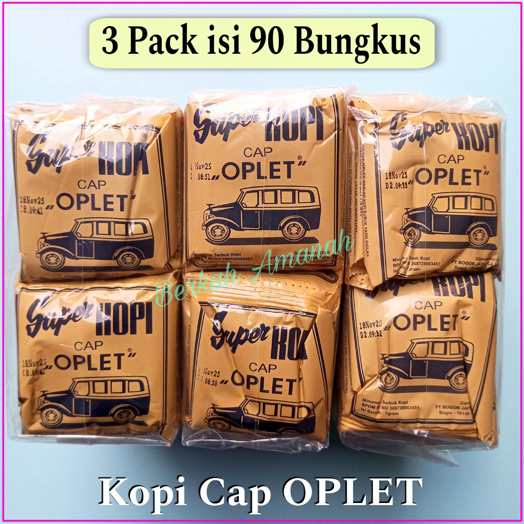 

[PAKET MURAH] Kopi Cap Oplet Tanpa Gula 3 Pack isi 90 Bungkus @7gram Kopi Cap Oplet Asli Bogor