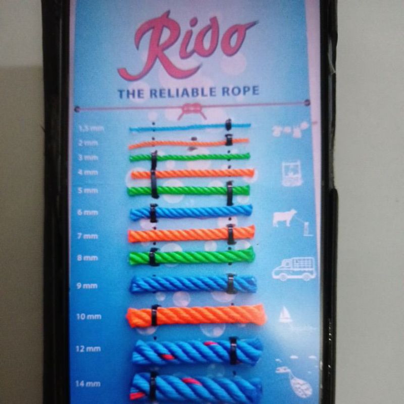 

Tali Tambang merk "Rido", diameter 4 mm.