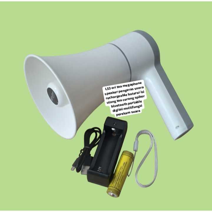 L53 ORI TOA MEGAPHONE SPEAKER PENGERAS SUARA RECHARGEABLE BATERAI ISI ULANG TOA CORONG SPK SPEKER BL