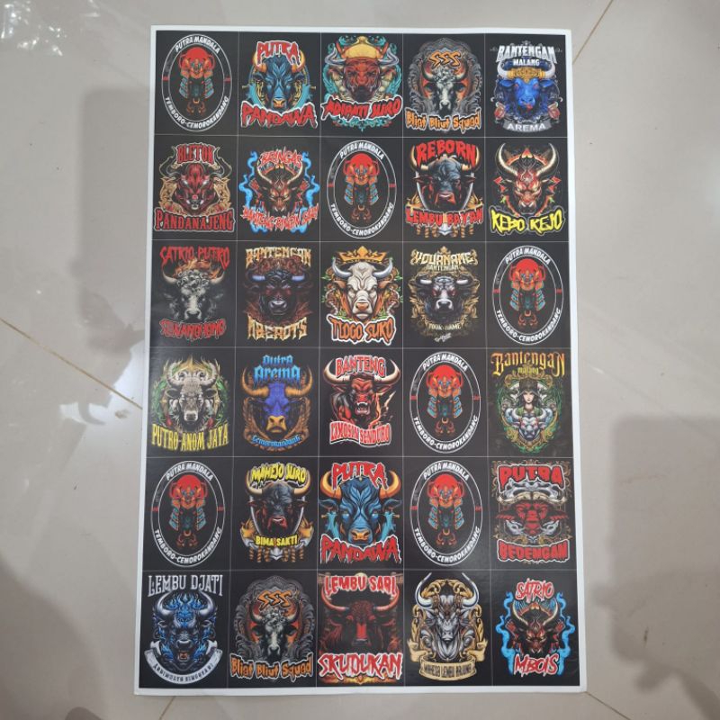 

Stiker Logo banteng mberot perlembar isi 30 pcs