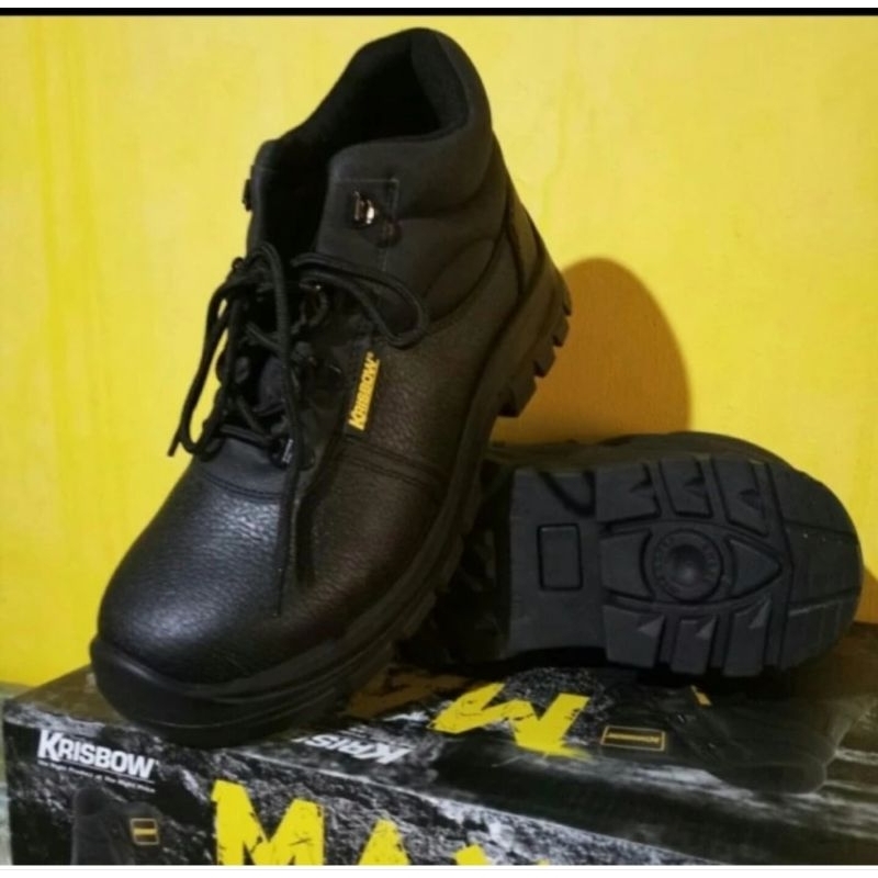 Sepatu safety Krisbow Maxi 6 inch - Hitam, 38