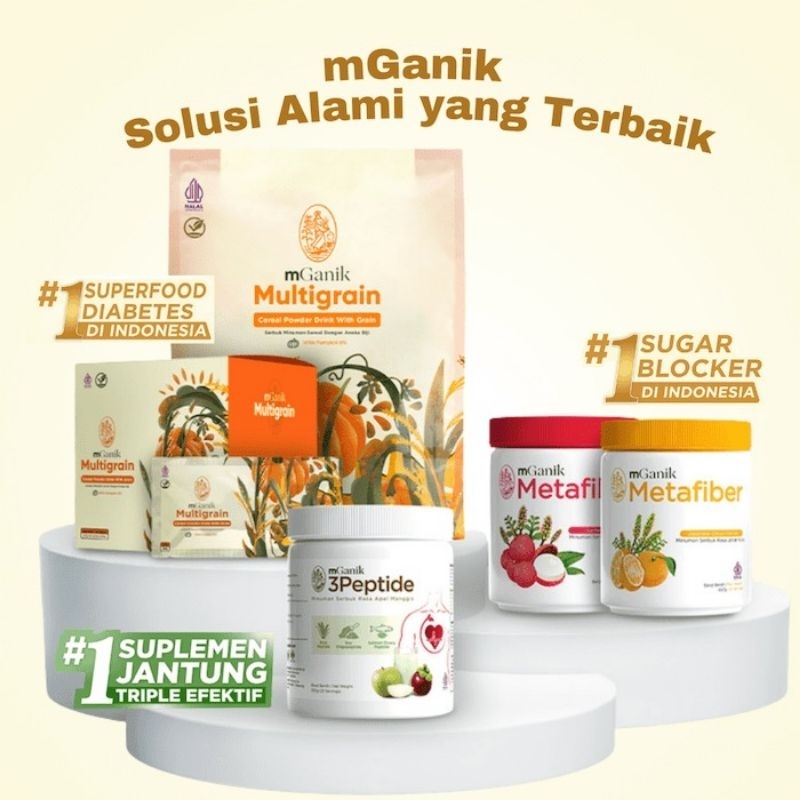 

Mganik Metafiber | Multigrain isi 20 Sachet | 3peptide