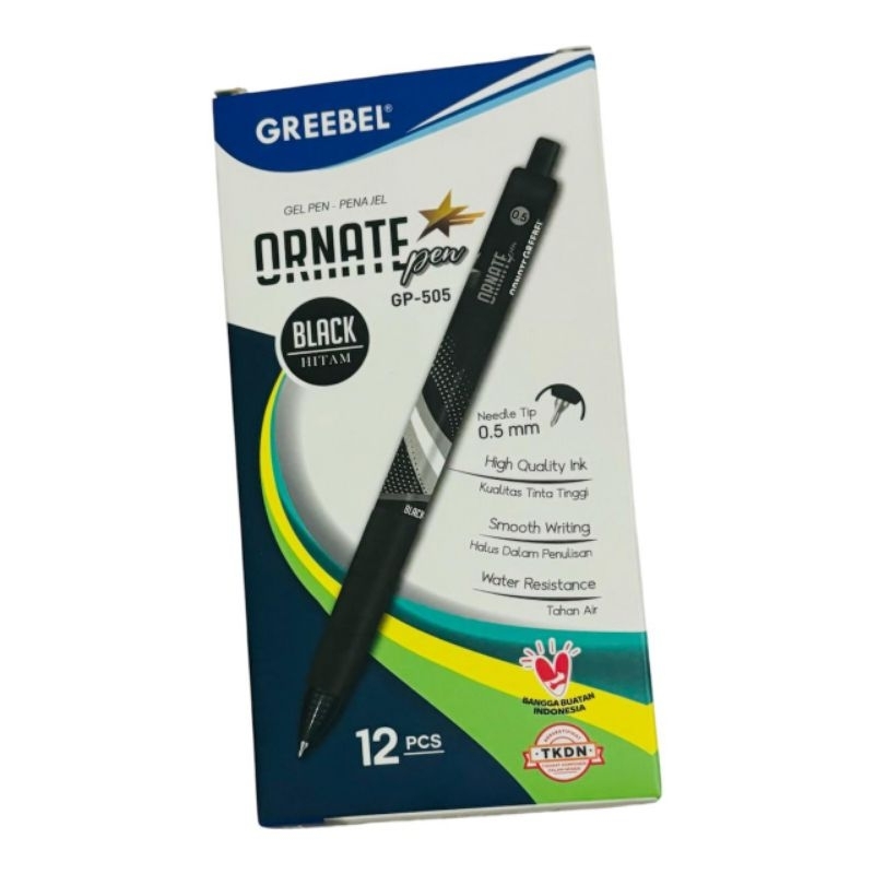 

Greebel Ornate Pen Black Hitam GP-505 bolpen bagus murah