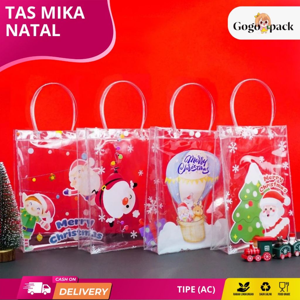 Tas mika transparan / Tas mika souvenir / Tas mika PVC / Goodiebag transparan