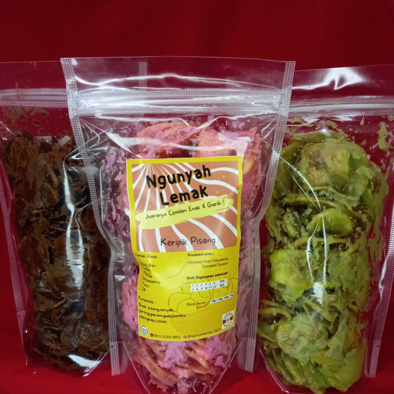 

keripik pisang coklat lumer coklat bubuk coklat matcha tiramisu stoberi perpack 150gram