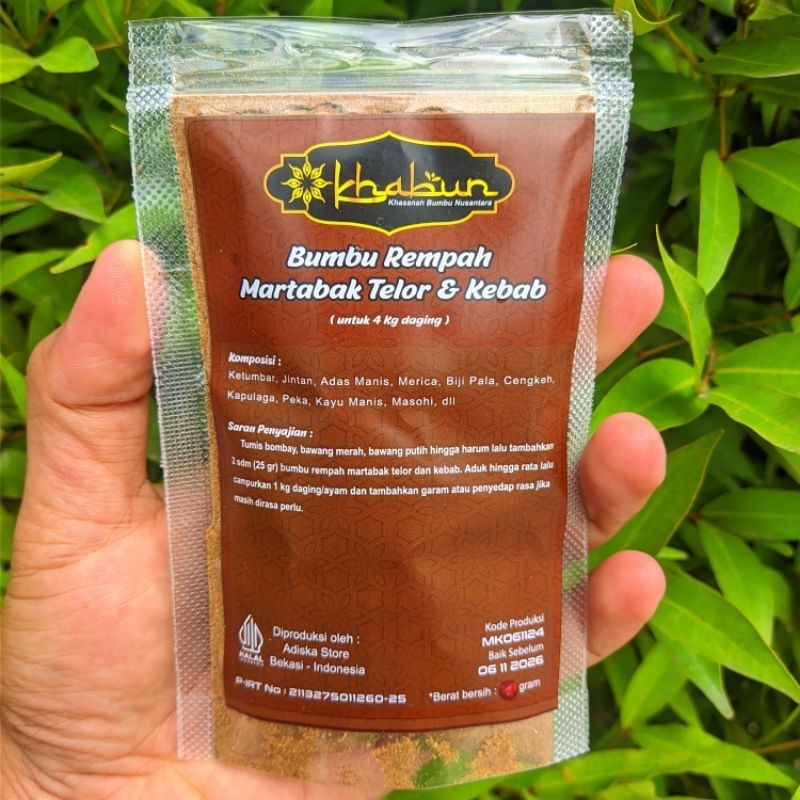 

Bumbu martabak telor & kebab 50gr (2kg daging) instan rempah2 komplit