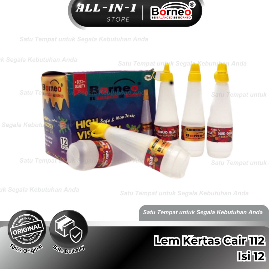 

12 Pcs - Borneo Lem Cair 112 (75 ml) - Liquid Glue