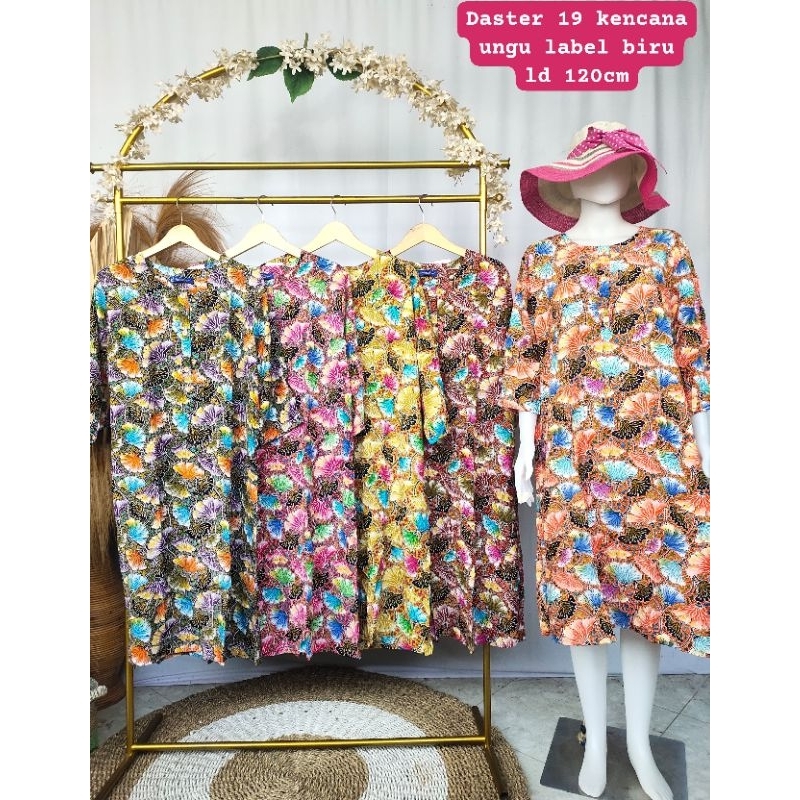 daster 19 lengan 7/8 kencana ungu label biru
