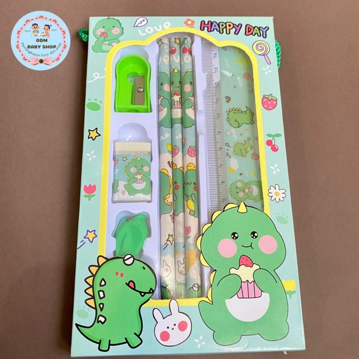 

set alat tulis lucu / set kado alat tulis / pensil dino / dinosaurus