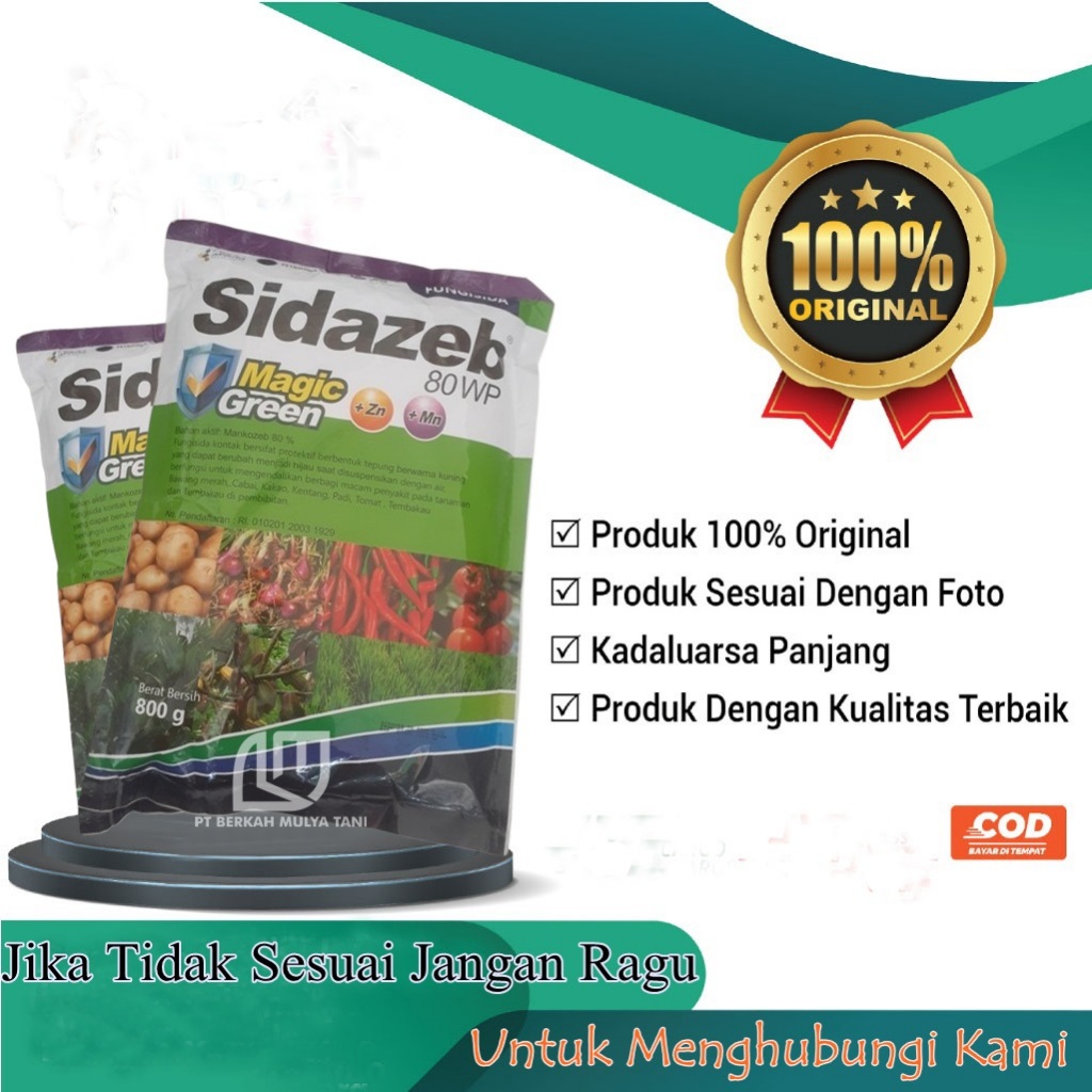 Fungisida Sidazeb 80 wp Magic Green + Zinc + Mn 800 Gram