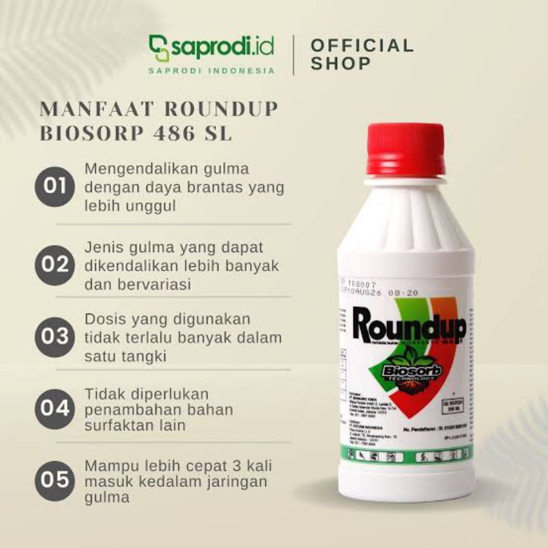 Roundup 1lt/roundup200ml/obat rumput ampuh/obat rumput