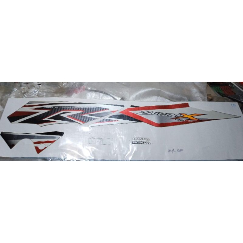 871x0 kyz 690 zal original AHM Astra Honda motor stripe black red striping stiker box cover body set
