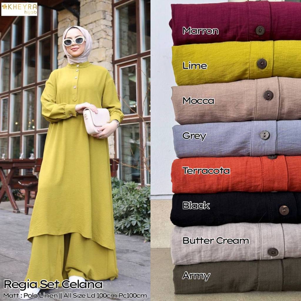 SETELAN STELAN BAJU WANITA MUSLIM || SETELAN WANITA DEWASA BAHAN CRINKLE || REGIA SET ORIGINAL ALILA