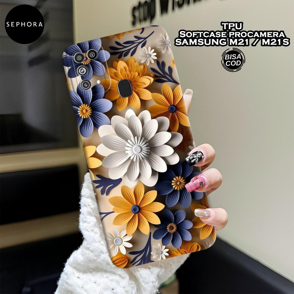 Case Samsung M21 / M21s Terbaru - Fashion Case Bunga - Softcase Samsung M21 / M21s - Case Pro Camera