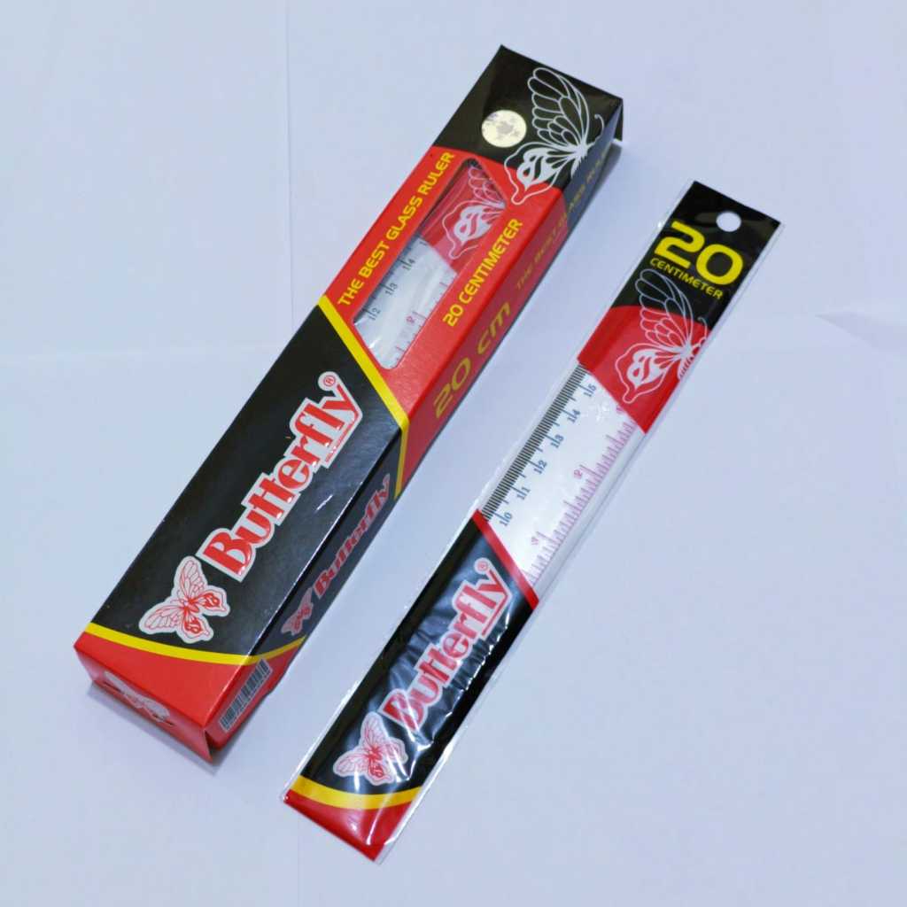 

isi 6 pcs Penggaris / Mistar Butterfly 20 CM