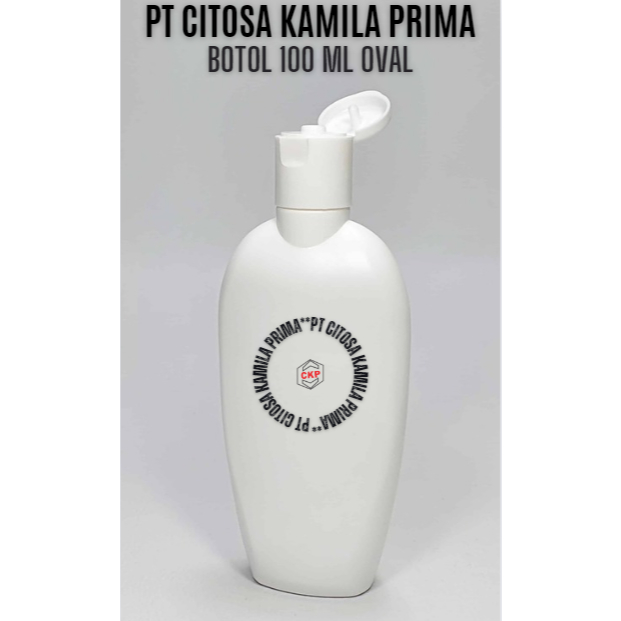 Botol 100 Ml Oval Putih Fliptop / Botol Hdpe / Botol Hdpe Kosmetik / Botol Lotion / Botol Toner / Bo