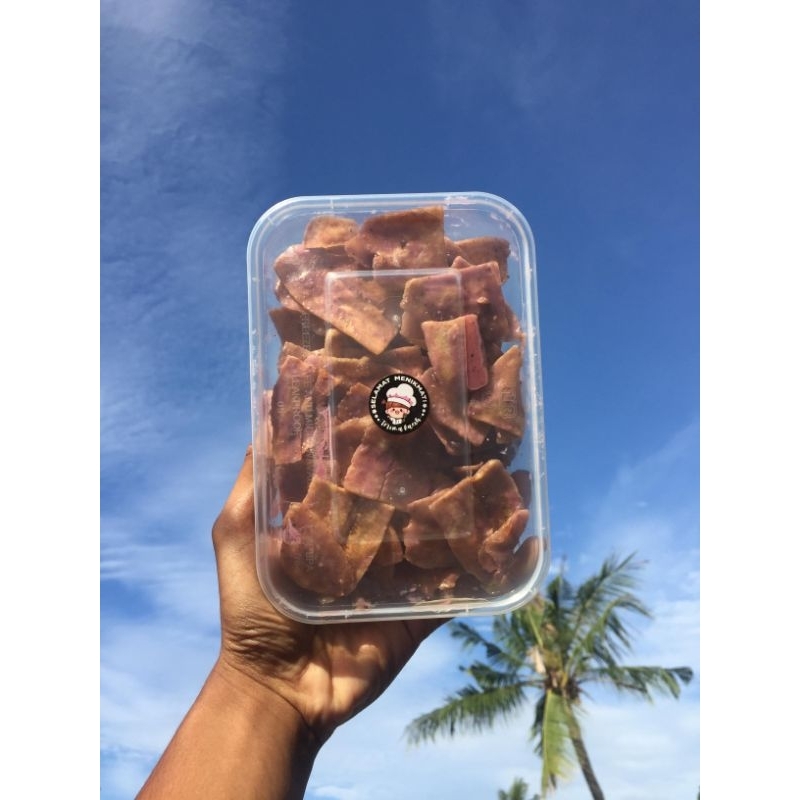 

Keripik pisang lumer rasa taro