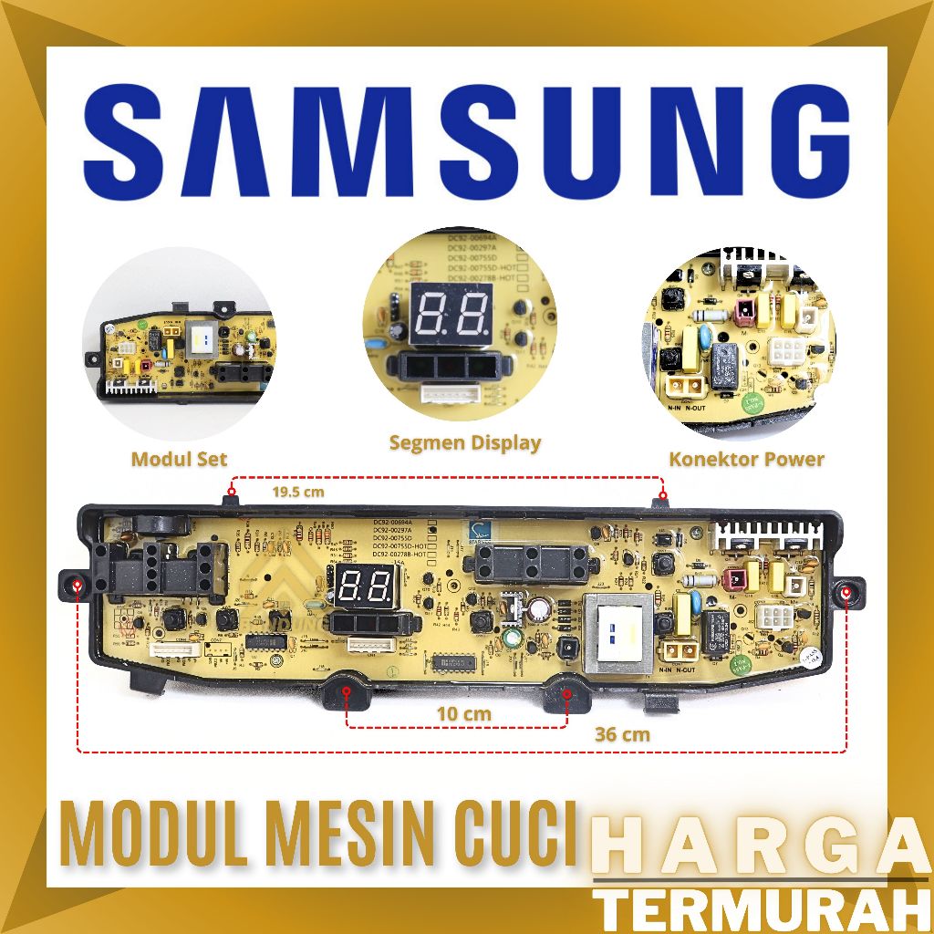 MODUL PCB MESIN CUCI SAMSUNG WA90F4 WA80V4 WA70V4 | WA 90F4 WA 80V4 WA 70V4 | WA 90 F4 WA 70 V4 - AS