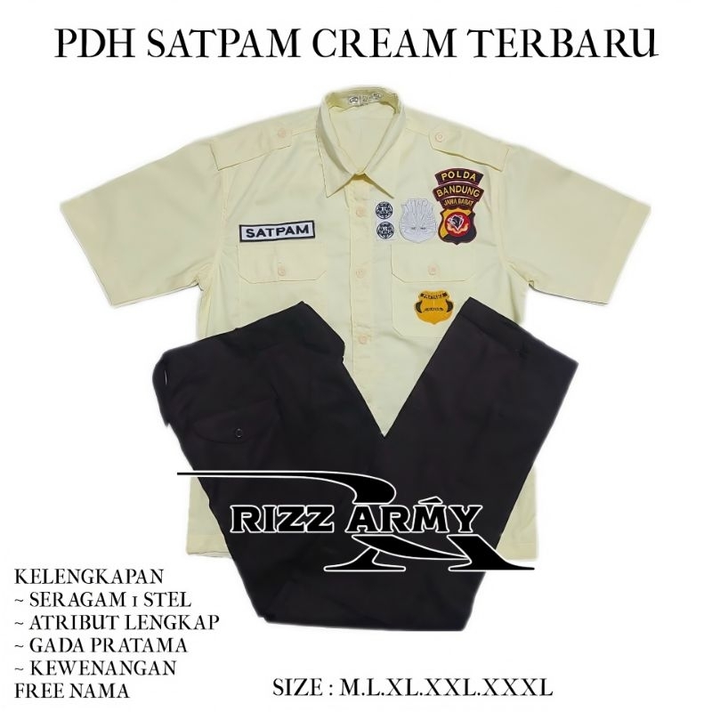 SERAGAM PDH CREAM SATPAM / SECURITY SERAGAM SECURITY PDH SERAGAM PDH TERBARU CREAM SATPAM SECURITY 2