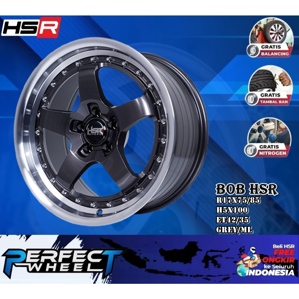 Hsr Original Bob Ring 17 Velg Modifikasi Mobil New Xenia, Veloz, new Altis, Toyota Wish