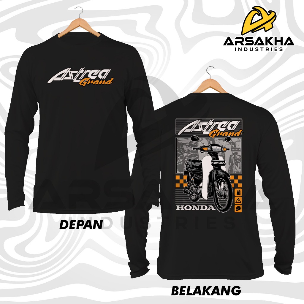 Kaos Lengan Panjang Honda Grand Astrea Prima Legenda V2 Baju Distro by Arsakha Industries