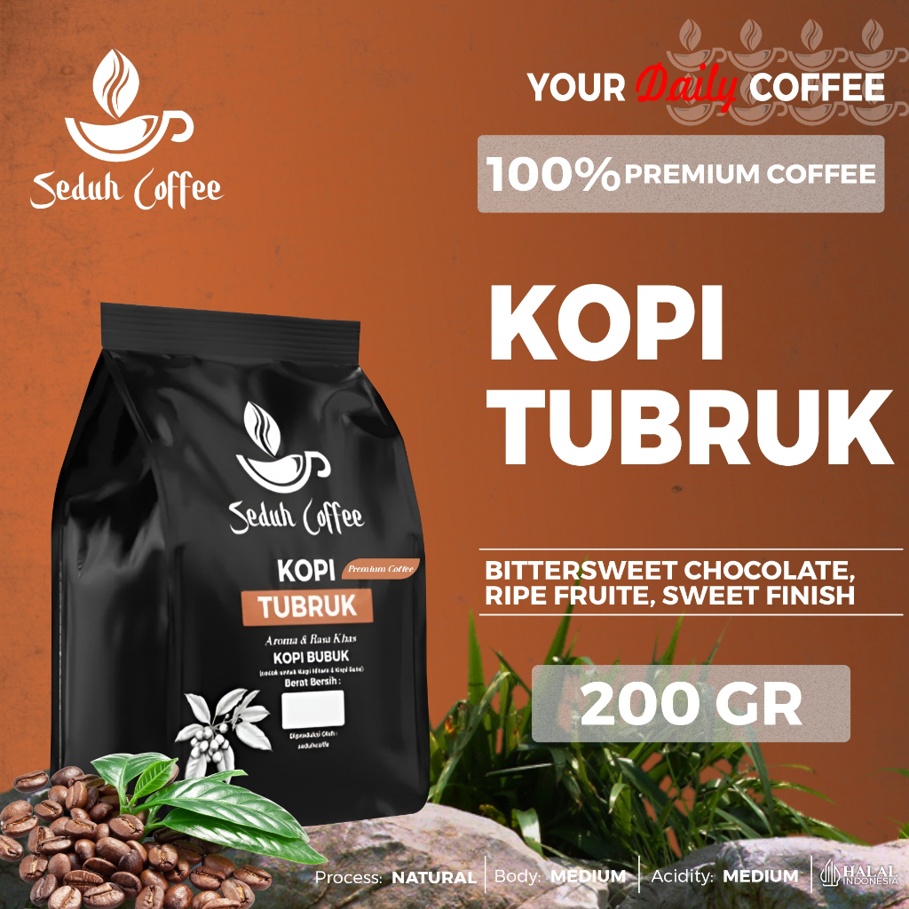 

SEDUH- Bubuk Kopi Tubruk Kuita Bitter Sweet Chocolate Ripe Fruit 200gr