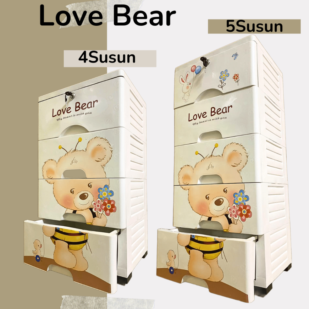 Lemari Pakaian Plastik Anak Laci Plastik Susun Bayi Perempuan Laki Laki Lemari Baju Plastik Susun